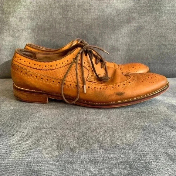 Men’s Johnston & Murphy Brown Leather Lace Up Cap Toe Oxford Dress Shoes Size 10 - Picture 2 of 8
